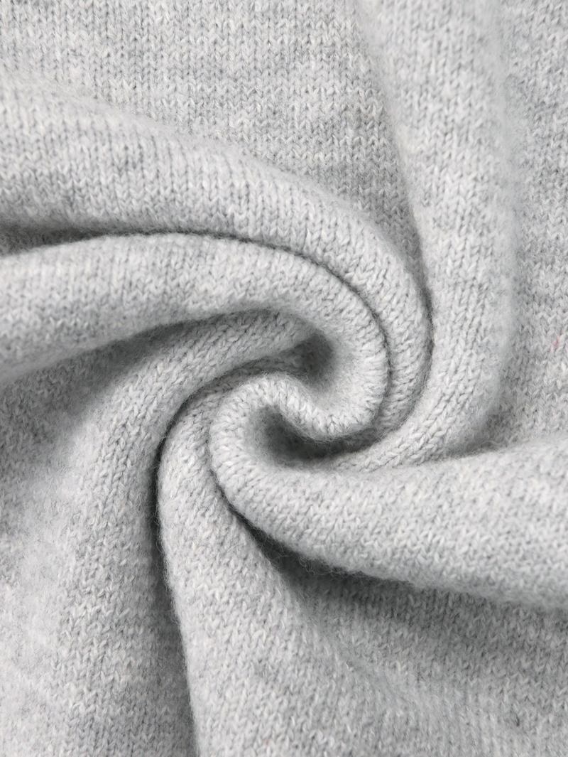 Spring Summer Women's Loose Casual Vacation Outdoor Knit Sweater, Round Neck Short Sleeve Pullover, Fitted Plain Top for Fall & Winter