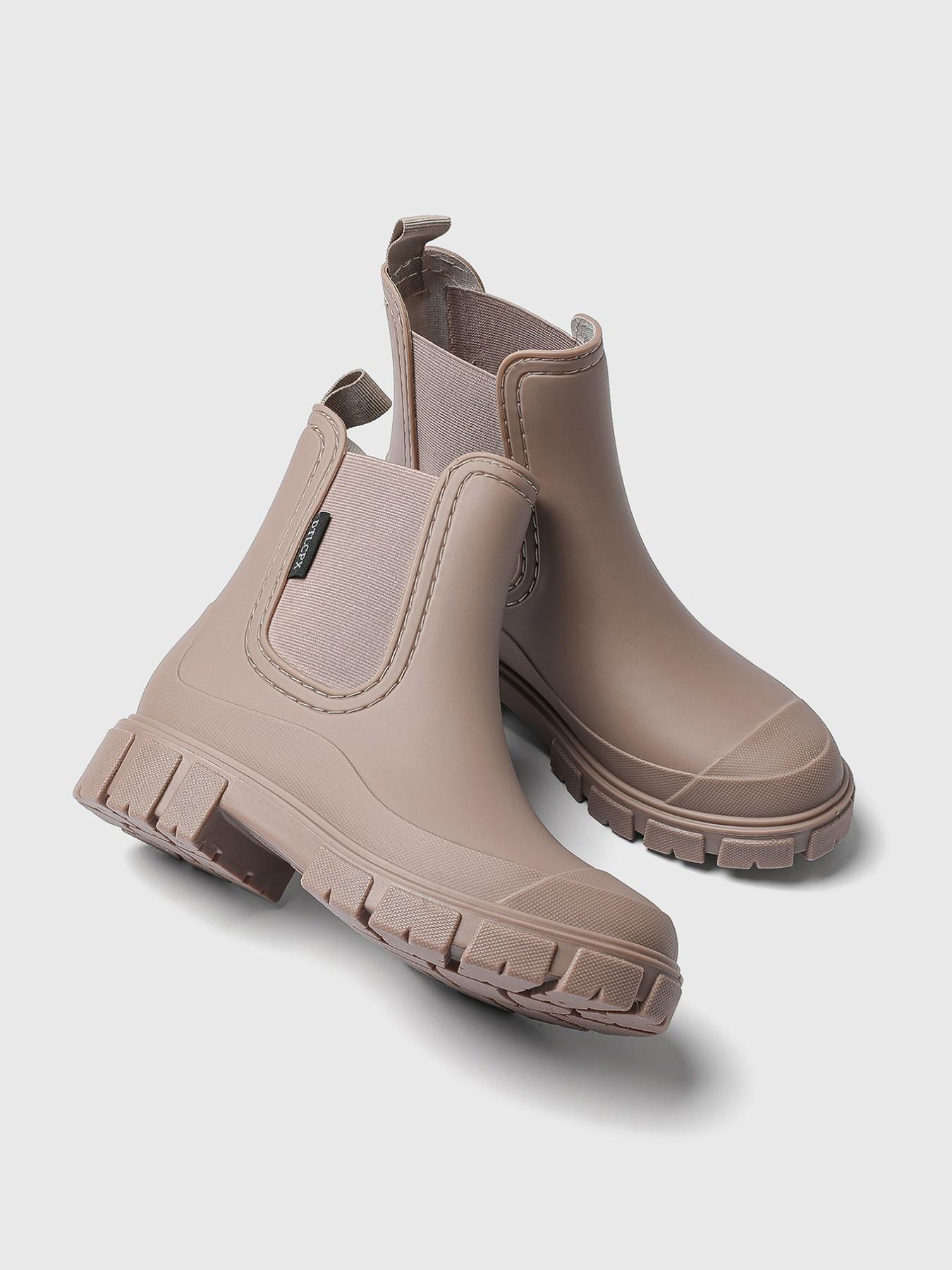 Women's Fashionable Waterproof Non-slip Rain Boots, Casual Comfortable Slip-on Boots, Perfect for Students and Outdoor Sports, Daily Wear Boots, Slip Resistant Boots, Round Toe Boot, Waterproof Footwear