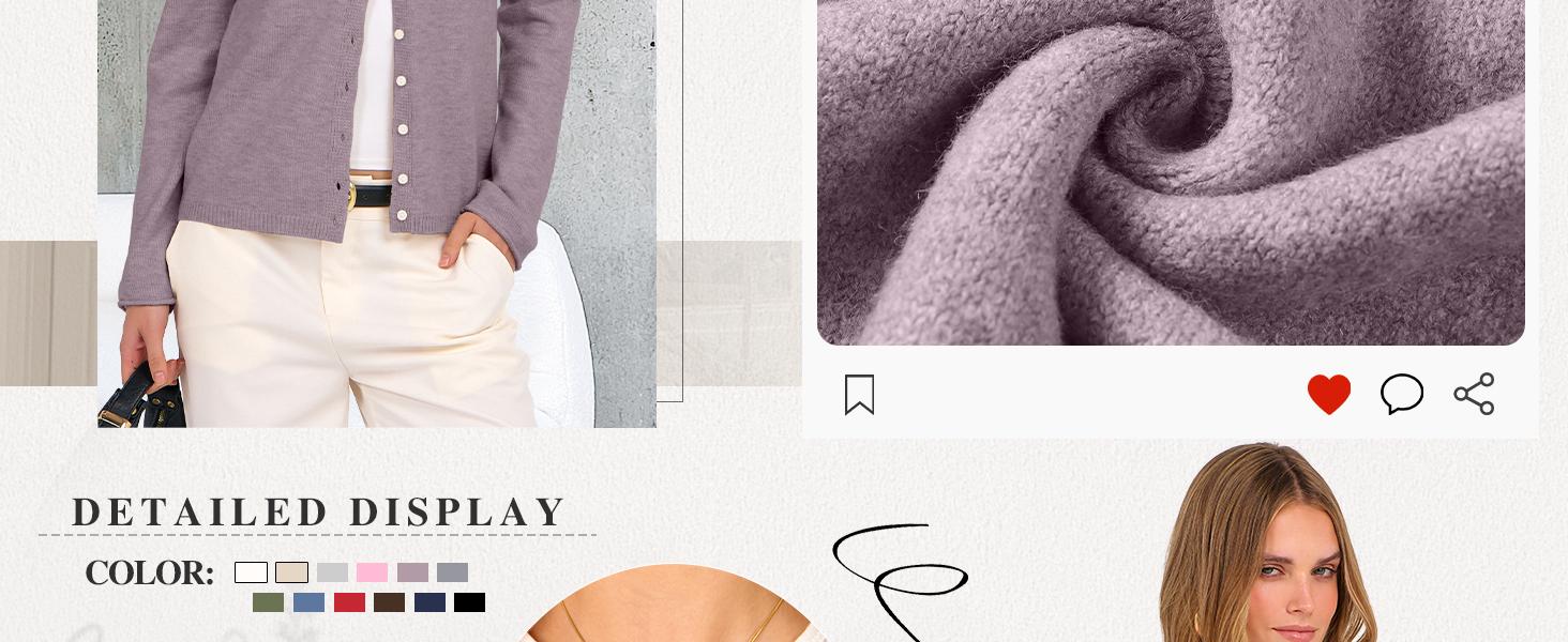 ANRABESS Cardigan Sweaters for Women Lightweight Button Down Long Sleeve Soft Y2k Trendy Casual 2025 Fall Fashion