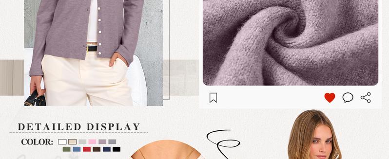 ANRABESS Cardigan Sweaters for Women Lightweight Button Down Long Sleeve Soft Y2k Trendy Casual 2025 Fall Fashion