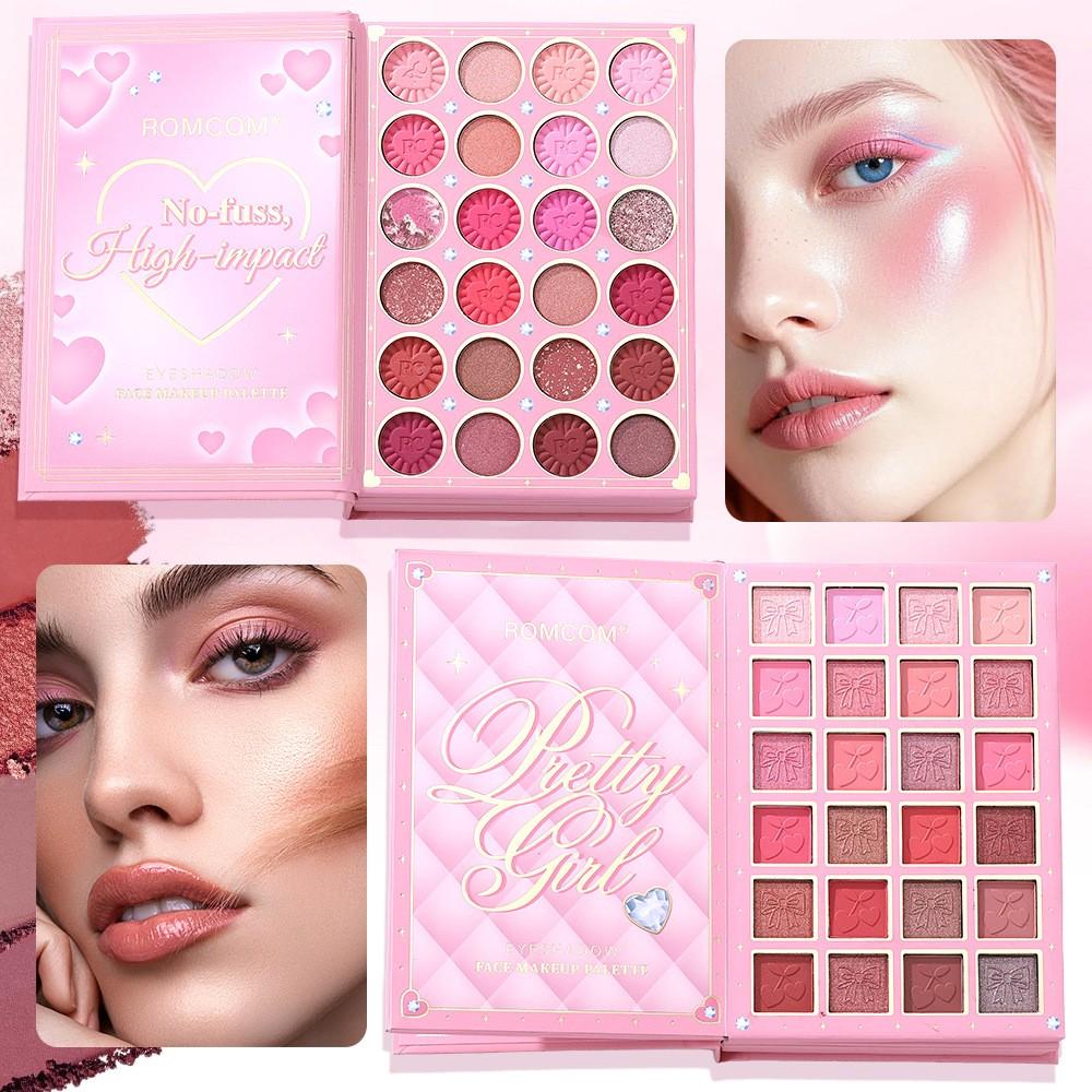Book Style Makeup Palette Set, Eyeshadow Blush Highlight & Liquid Lipsticks, Portable Full Face Cosmetic Kit, Ideal Gift for Ladies, Makeup Sets