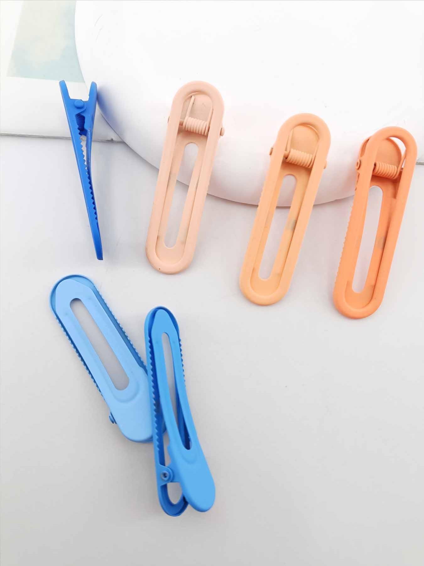 1 Pack of 3 Hollow Out Oval Duckbill Clips, Metal Material, Matte Finish, Lightweight, Suitable for Commuting, School, Dates, Fashionable and Practical