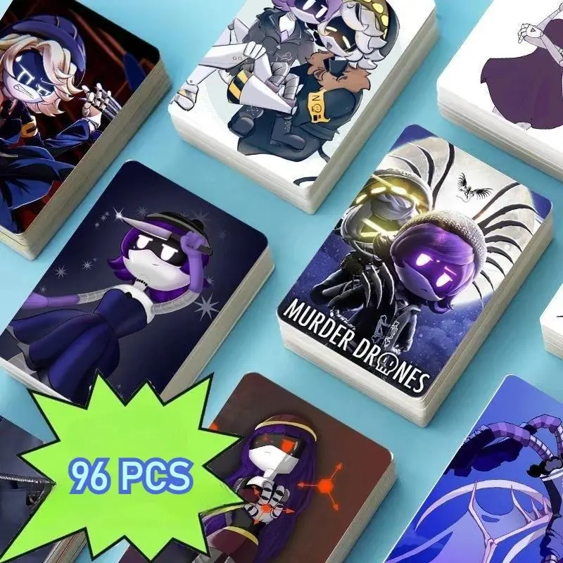 2026 Hot selling toys 96pcs Murder Drones Anime Peripheral Laser Card Cute Lomo Card Postcard Fans Collect Gifts Toy Internet-famous toy