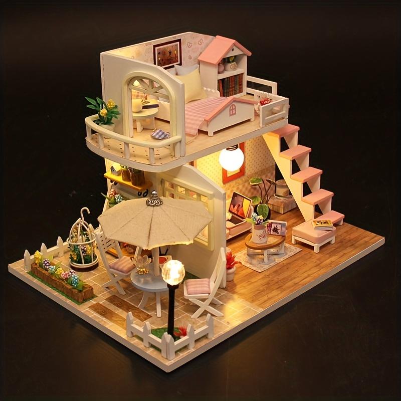 Handmade DIY Wood Craft Kit, 1 Count 3D Creative Assembly Wooden House Model, Birthday Gift, Gift