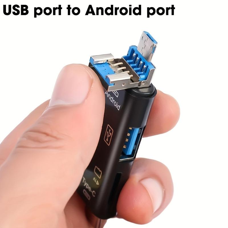 5-in-1 USB Type C/USB/Micro USB/TF/SD Memory Card Reader OTG Adapter | Enhances Mobile Phone Performance, Supports Multiple Card Types