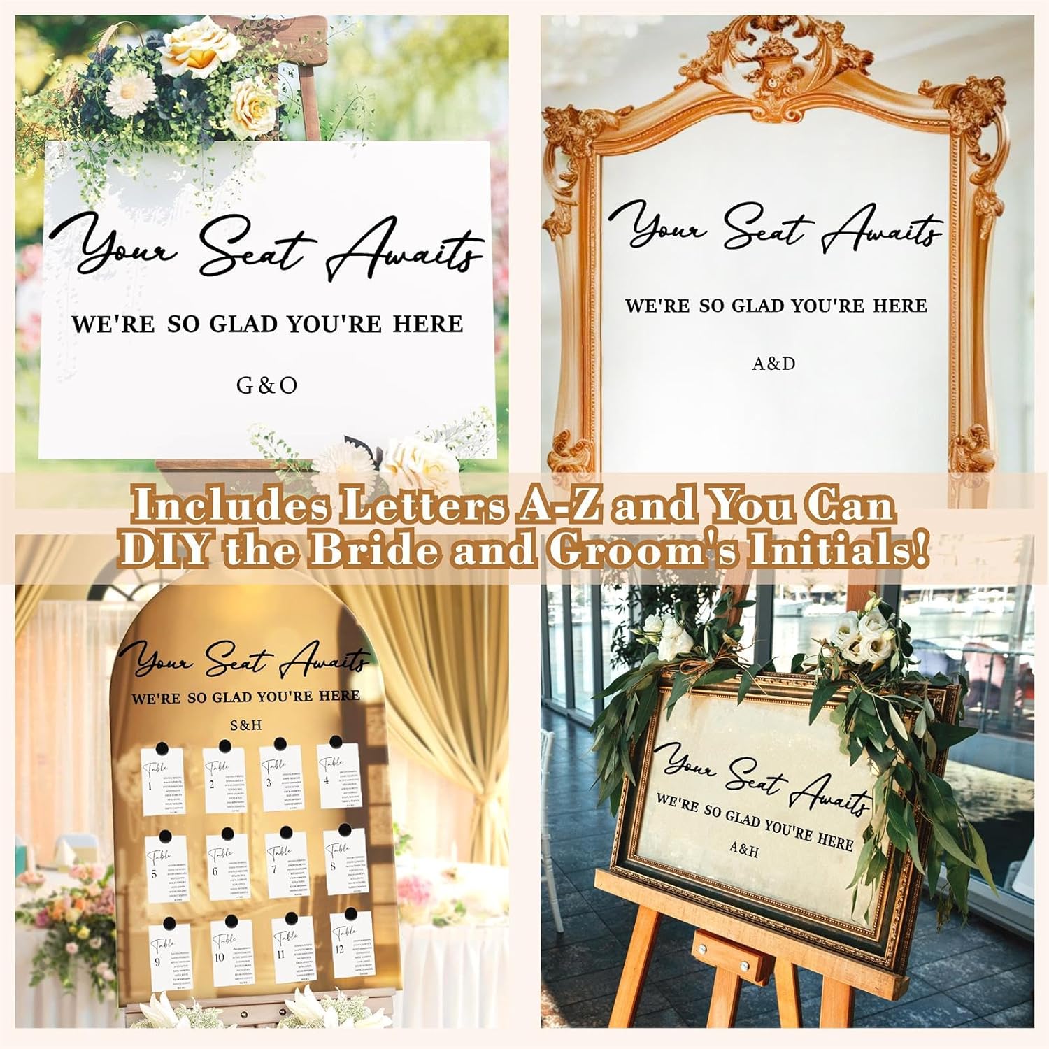 Wedding Sign  Wedding Seating Chart Decal Your Seat Awaits Stickers for Reception Display Selfie Mirror Stickers for Weddings Party Welcome to Our Weddings  for Seating Charts