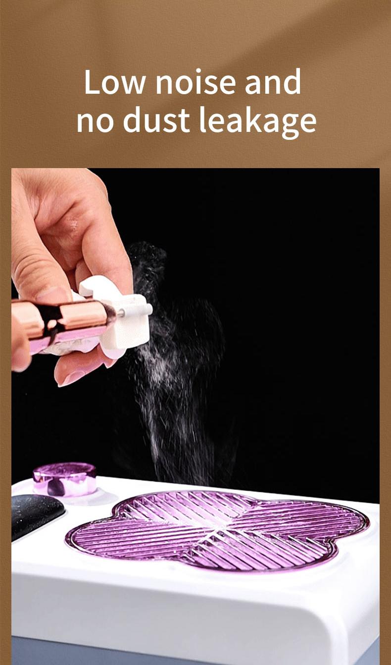 Marwell - Professional nail vacuum cleaner, electric nail dust collector with grinding drill bit, UV lamp, adjustable speed. Suitable for home use and professional nail salons.