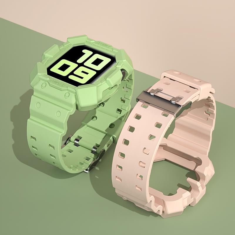 TPU Case + Strap 2-in-1 for Smart Watch, All-In-One Protective Band Cover (38-45mm)