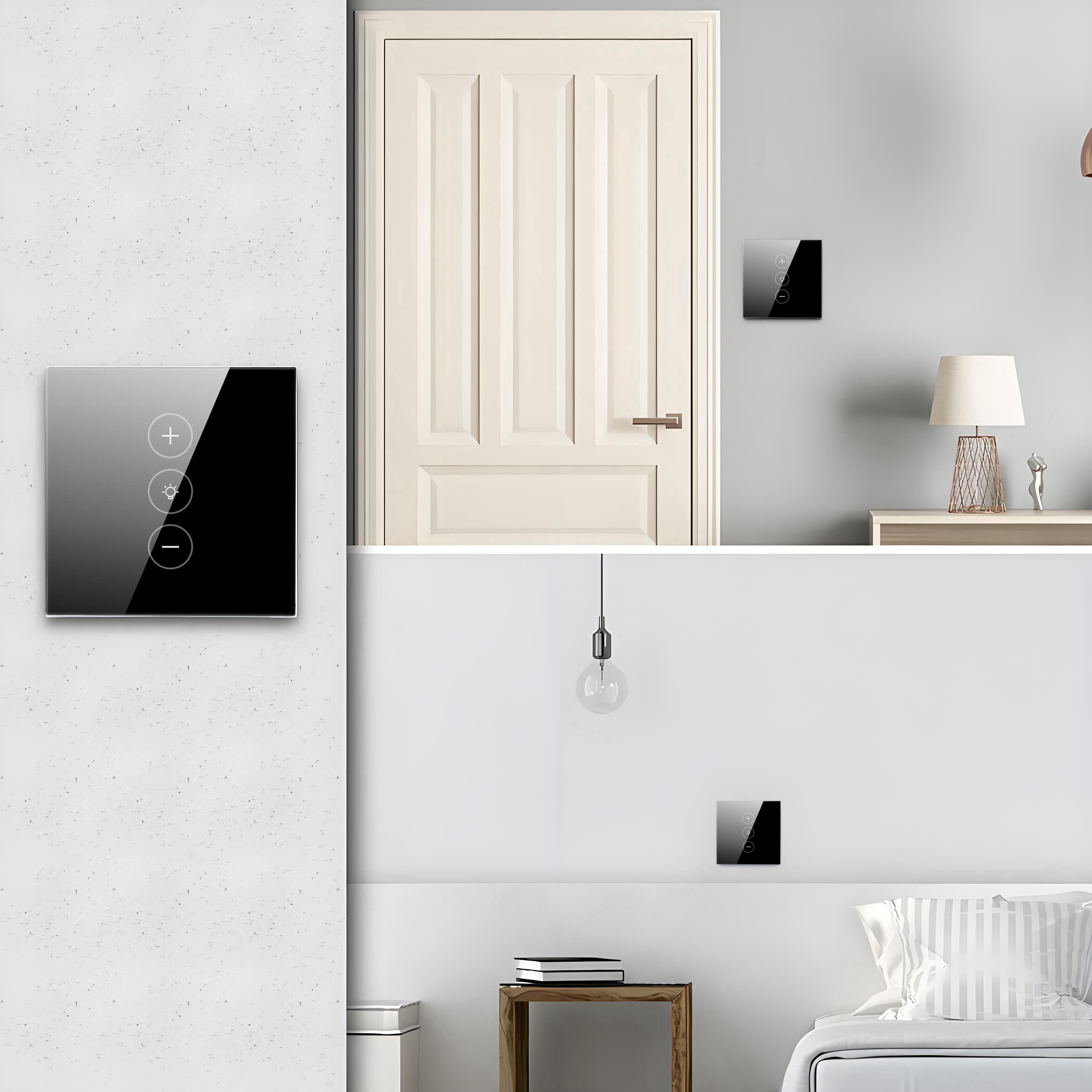 Smart WiFi Touch Dimmer Light Switch – Sleek Glass Wall Switch for Dimmable LED Lights | App, Voice, and Timer Control | Works with Alexa, Google Home & Smart Life | 110–240V Smart Lighting Controller (Neutral Wire Required