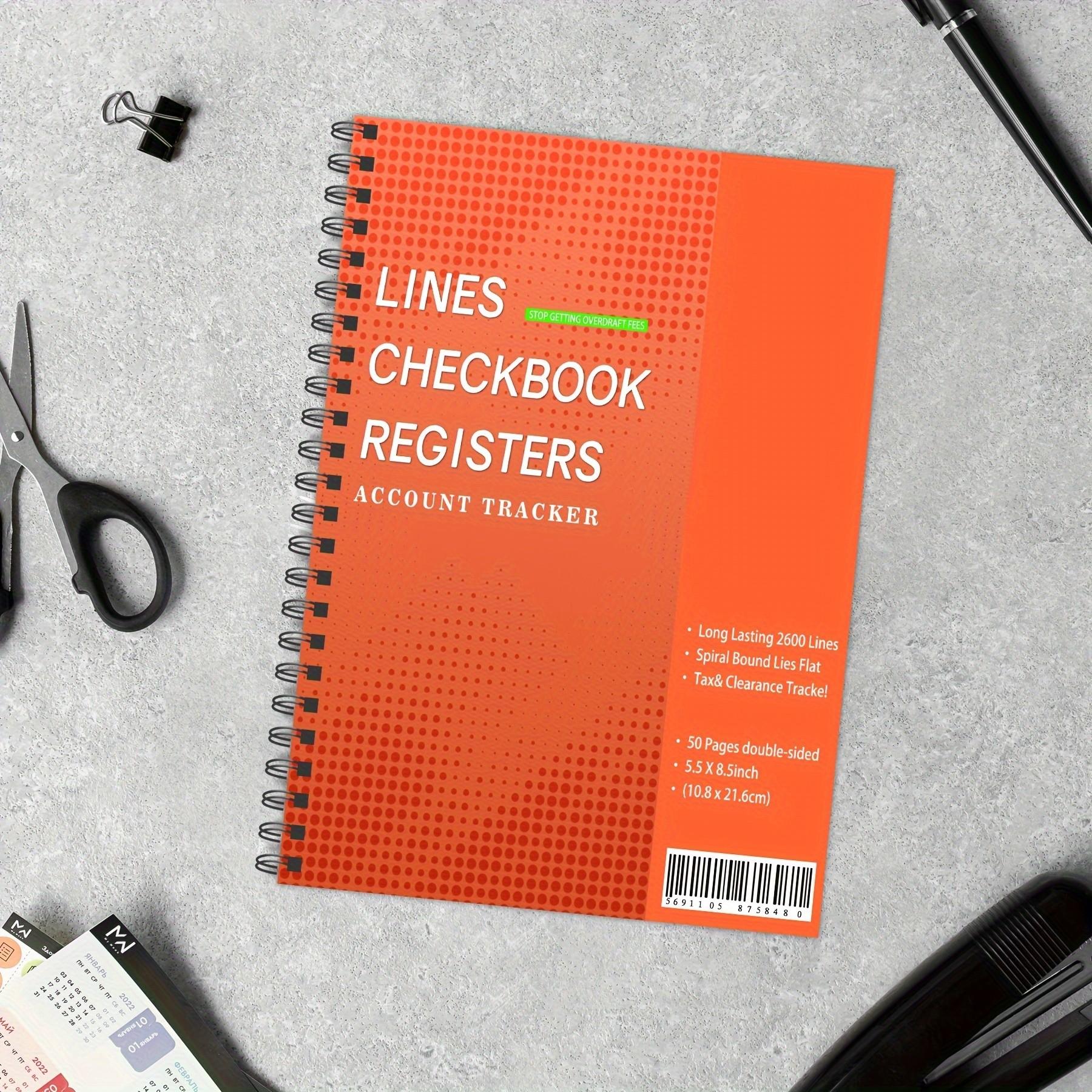 Lines Checkbook Register, 100 Pages, Thick Paper, 5.5x8.5 Inches, Accounting Journal for Small Businesses & Individuals, Track Accounts, Deposits, Expenses, Balances