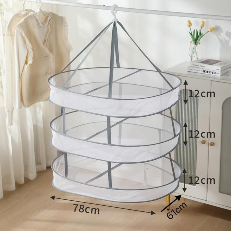 Large Wind-Resistant Laundry Basket, Foldable Flat Lay Drying Net, Clothes Rack, Single Pack, Ideal for Sweaters and Clothing