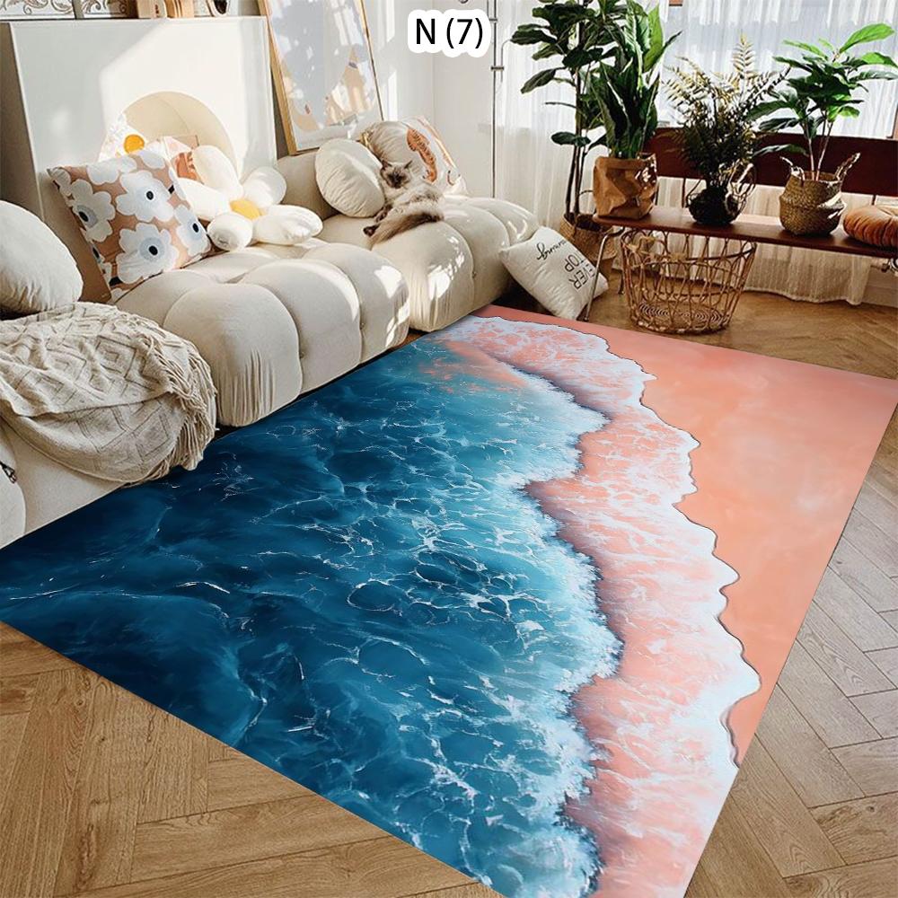 2D Beach Starfish Flannel Area Rug - Realistic Ocean Sandy Shore Print Soft Mat for Living Room & Bedroom, Non-Slip Coastal Home Decor #BeachStarfishRug #OceanSandyMat #CoastalHomeDecor #2DSeasideCarpet #NonSlipFlannelRug