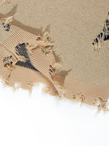 Men's Pattern Sweaters Retro Gothic Long Sleeve Crew neck Pullover knitted Top, Knitwear Tops, Grunge Skull Dollars Design, Aesthetic Gesture Warm Loose Fit Comfortable Jumper,Daily life,Hip-hop, Street wear, Going Out, Halloween Fall Winter Clothes