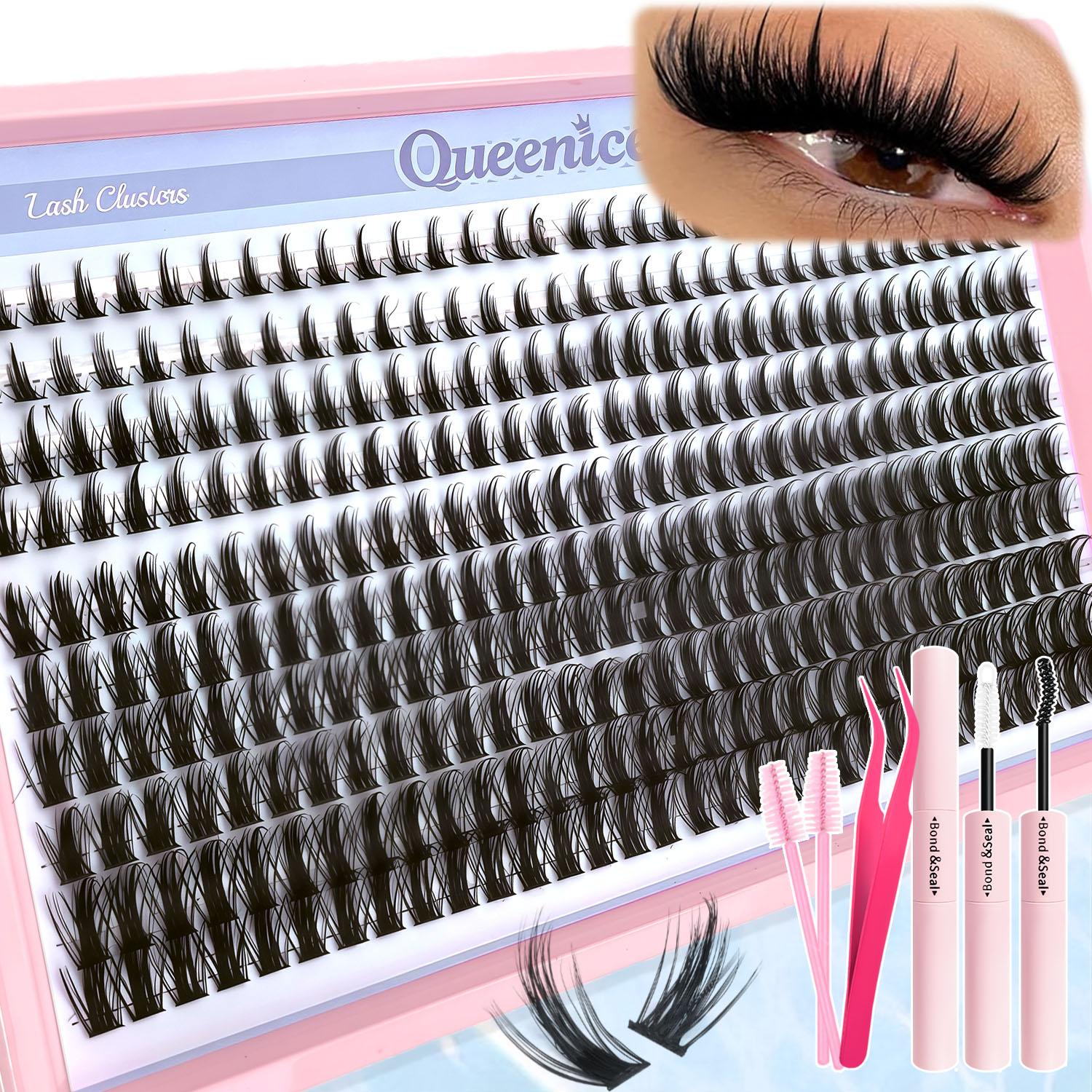 Manga double Spiked lash clusters kit Featuring Natural Eyelash Extension Manga feeling/wetlook/Spikes/Fairy shape eyelashes Perfect D Curl Are Naturally Thick Reusable false eyelashes Suitable for gifting and personal use