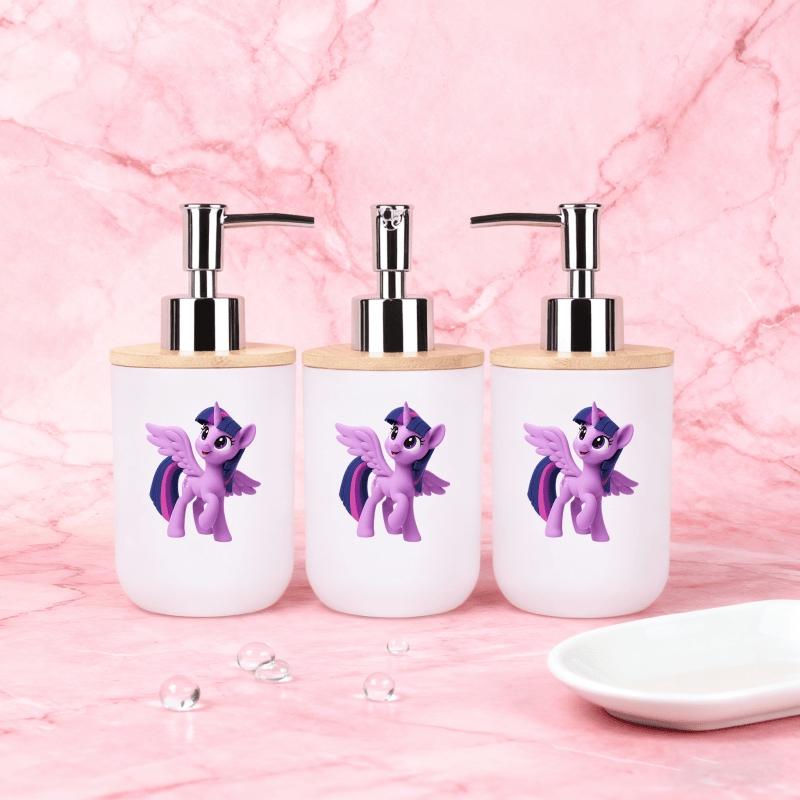 1pc dispenser with cartoon print; dual-function toothbrush cup/hand sanitizer bottle - reusable for shampoo, shower gel, bathroom, and kitchen use - a perfect Valentine's Day/Christmas gift (assembly required, parts inside the cup)