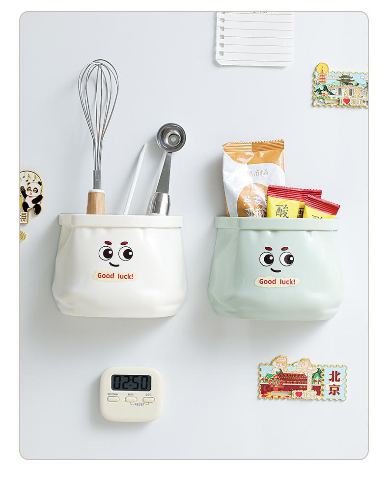 Large-capacity magnetic storage box for refrigerator side door, kitchen cling film storage wall-mounted organizer