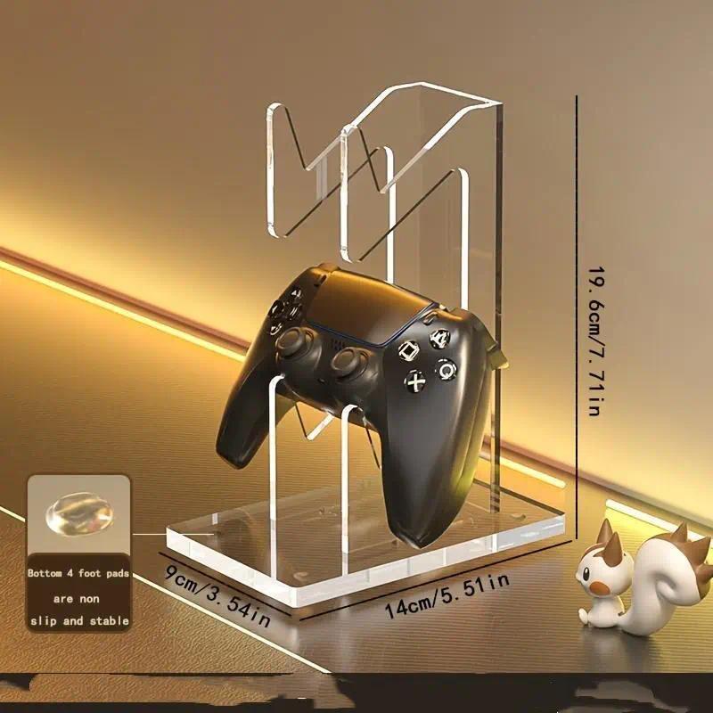 Acrylic Game Controller Stand, Desktop Display Rack, Display Storage Rack for Controllers and Accessories, Portable Clip Design Office Desk Organizer and Display Riser Stand