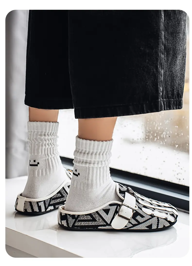 Men's Bohemian Print Mules, Mule Slides, Comfortable Slip-On Sandals, Adjustable Buckle, Soft Insole, Ideal for Daily Wear, Casual Footwear