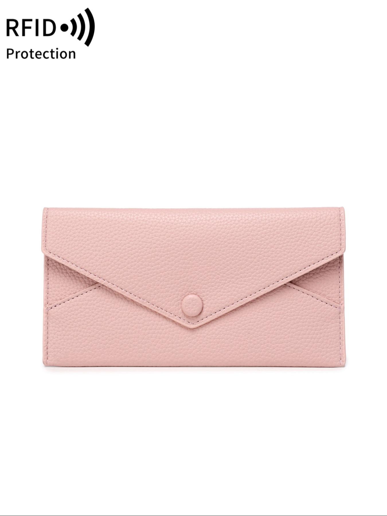 Women's Elegant Solid Color Long Wallet, Fashionable PU Leather Card Holder, Casual Trendy Versatile High-quality Daily Wallet