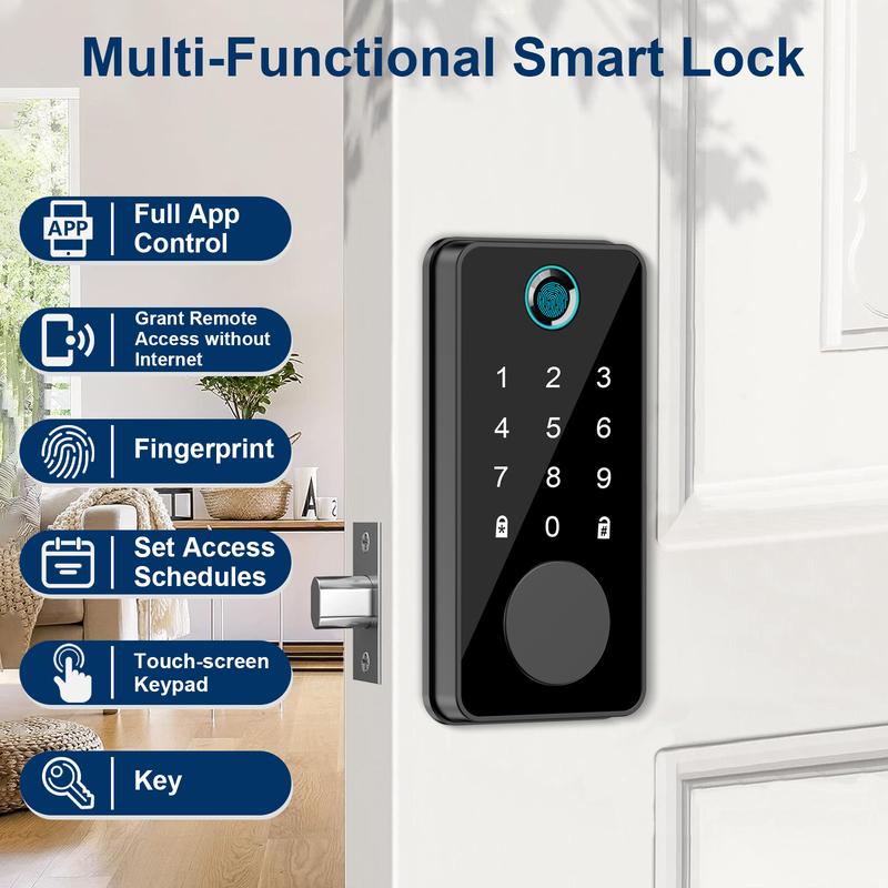 Smart Door Lock (Five Multi-Functional Features) An electronic fingerprint access control system suitable for home/office/hotel settings, featuring anti-peeping design. Suitable for most scenarios, also makes a great gift. Smart Door Lock (Five Multi-Functional Features) An electronic fingerprint access control system suitable for home/office/hotel settings, featuring anti-peeping design. Suitable for most scenarios, also makes a great gift.