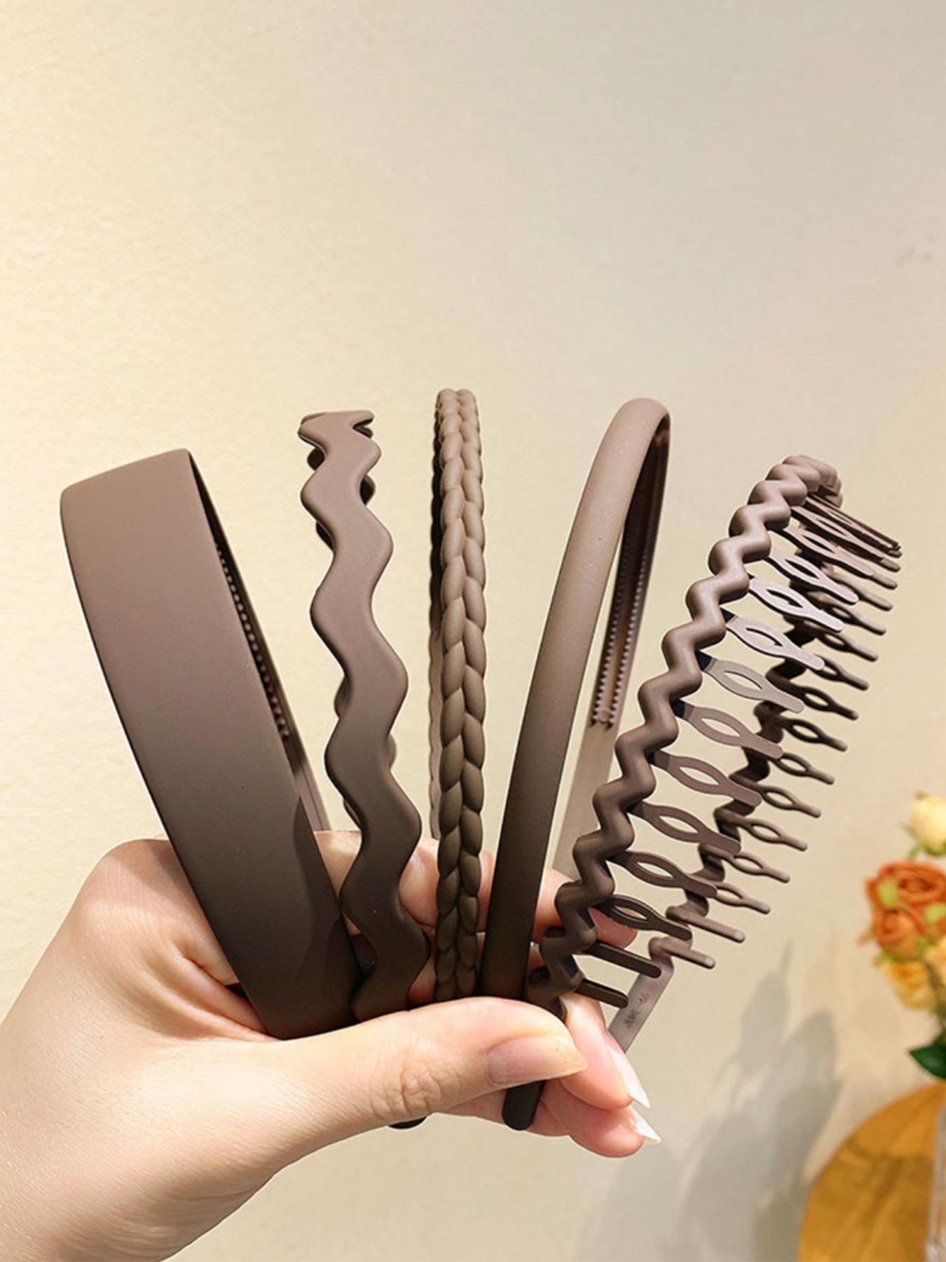 9pcs/set Multicolor Women's Simple Style Hollow out Design Hair Hoops, Casual Trendy Plain Hair Hoops, Fashionable Hair Accessories for Women & Girls for Hairstyle Decoration, Headbands