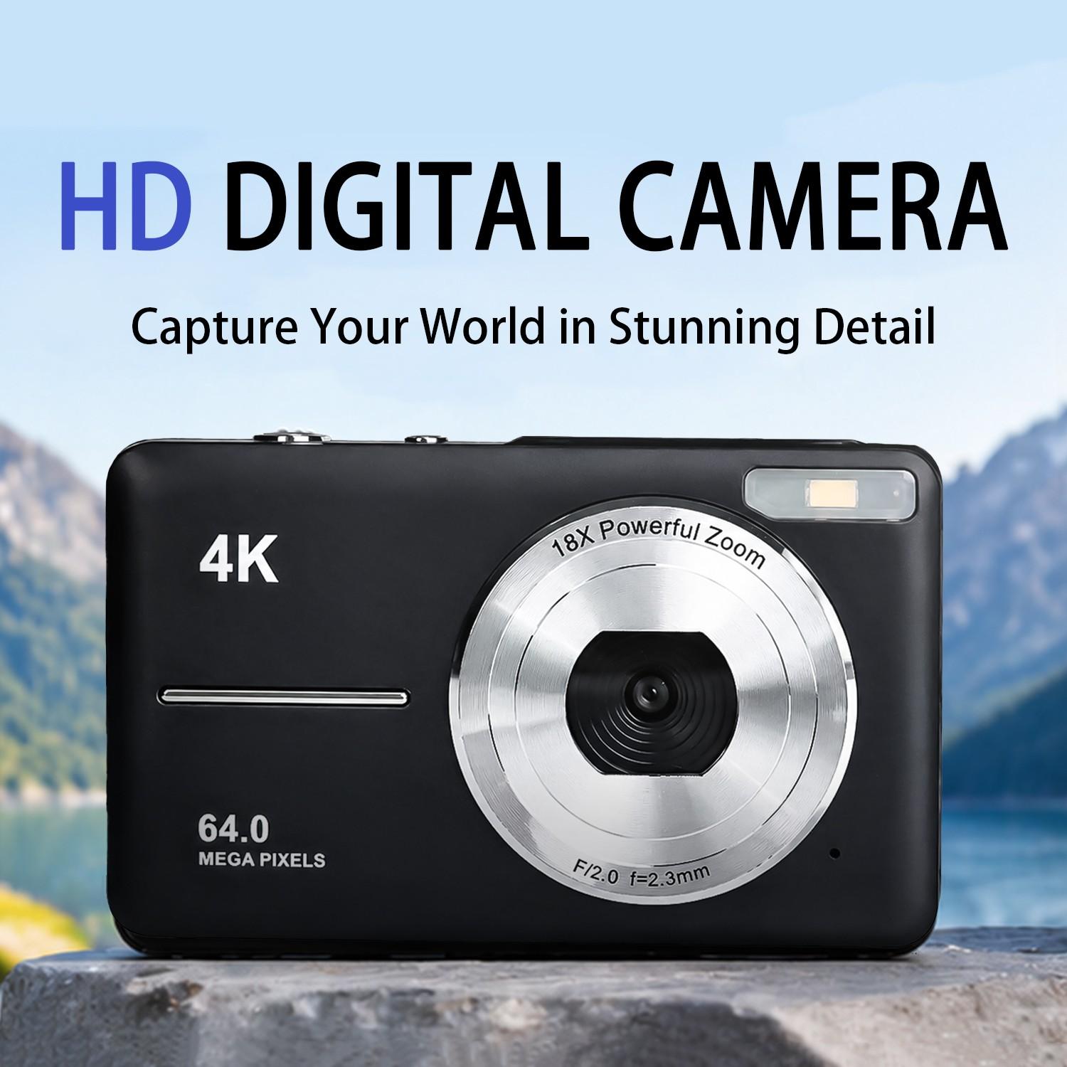 Fhd 1080P Digital Camera, SD Card Expansion Supported, 18x Digital Zoom, Portable Mini Camera for Teens Students, Gift Idea
