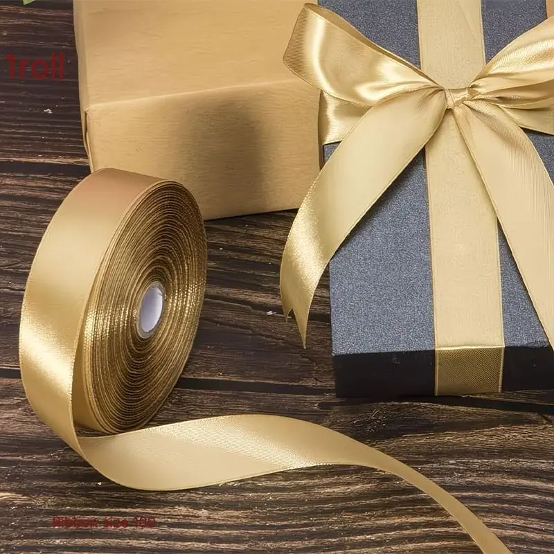 Polyester Ribbon with Satin Finish, Ideal for Holiday Gift Wrapping, Wedding Decor, Hair Accessories, Versatile Fabric Use