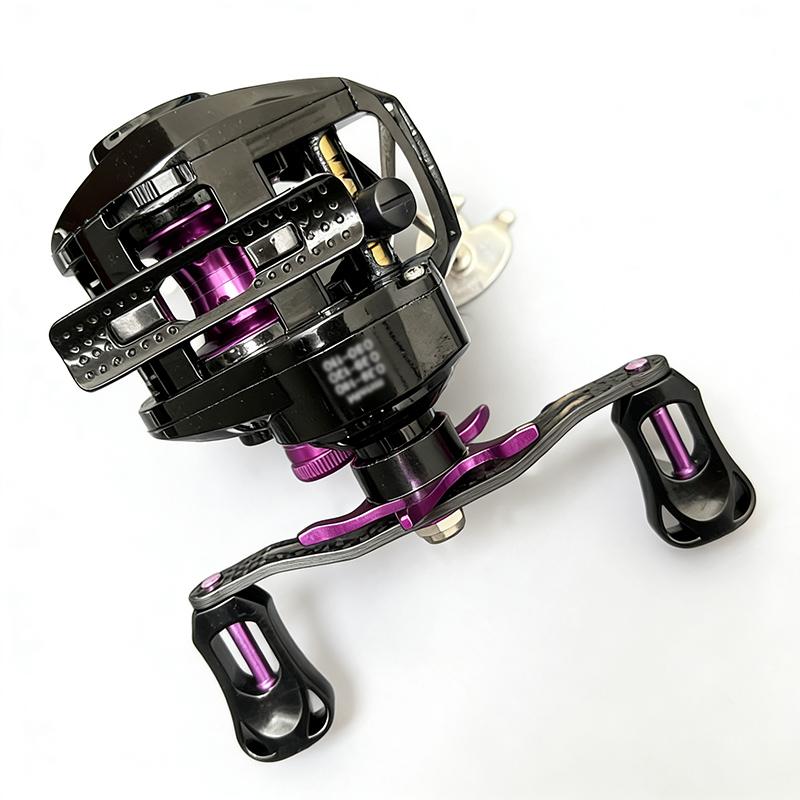 Carbon Fiber Handle Baitcasting Reel with Bite Alarm, Dual Brake System, 7.2:1 High Speed 5KG Max Drag Fishing Reel for Saltwater Freshwater