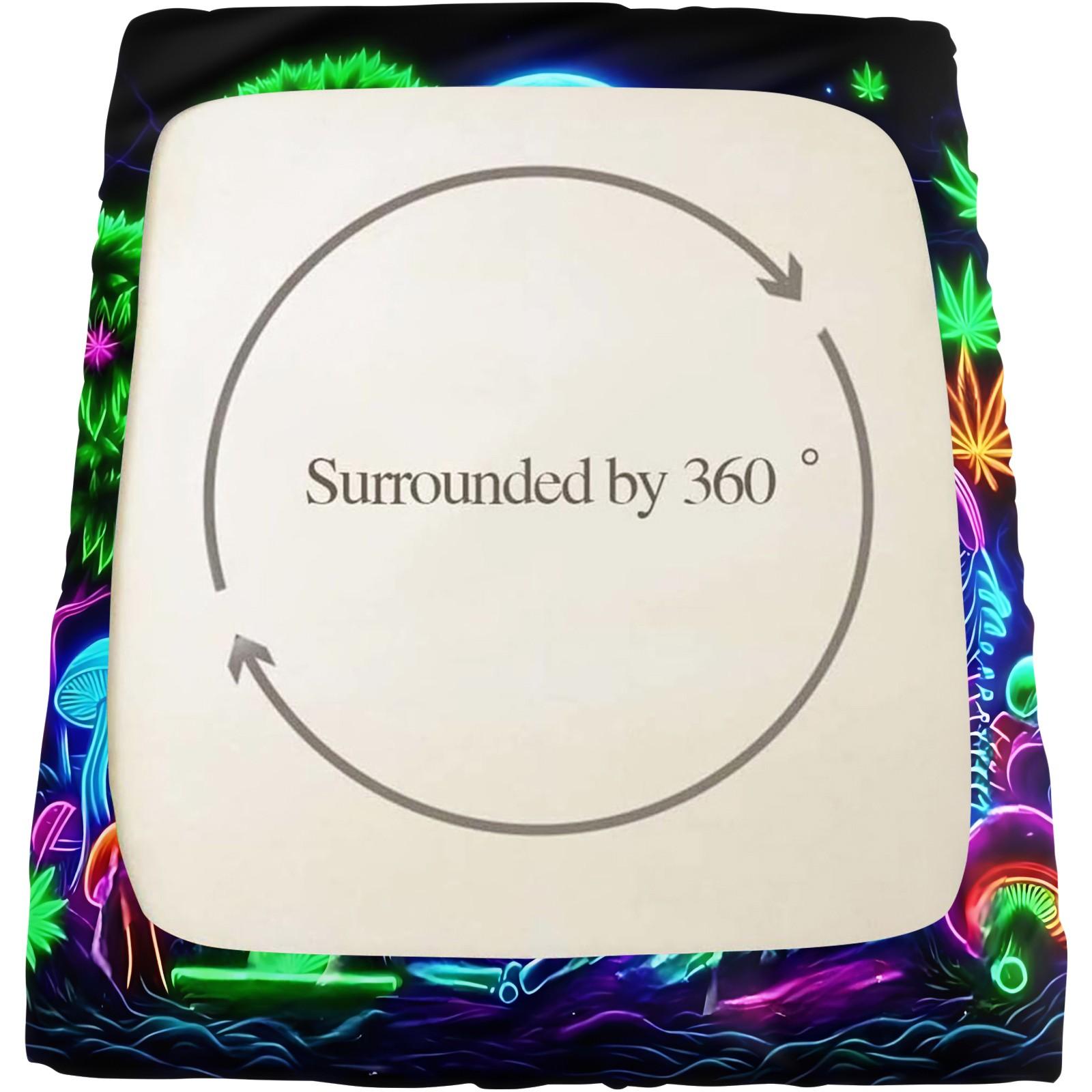 3pcs Psychedelic Fluorescent Skull Alien Pattern Fitted Sheet Set, Skull Fantasy Forest Full Moon Element Bedding Set. With Bright and Bold Colors.Made of Soft Microfiber Material, Includes 2 Pillowcases, Not Include Pillow Inserts, Bed Sheets