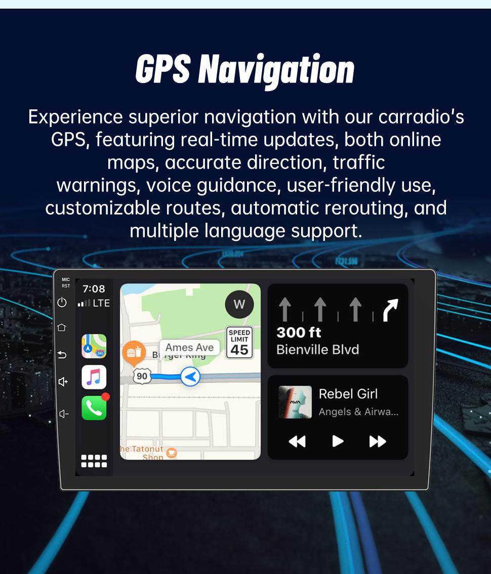 Car Stereo for GMC Chevy Silverado 2007-2013 touch screen has Android Auto Wireless Carplay, Bluetooth WIFI supports GPS Navigation