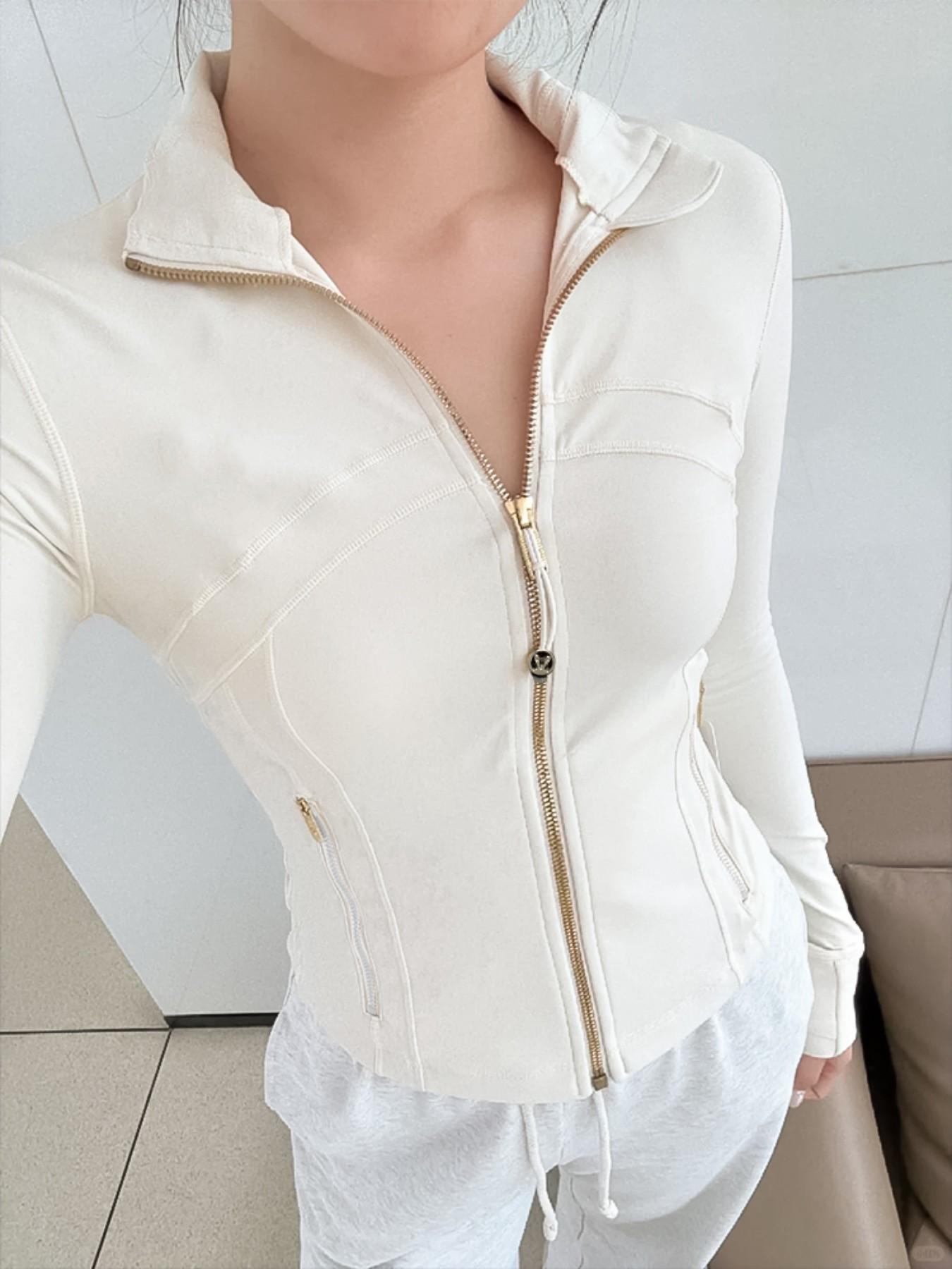 Spring Thin Stand Collar Fitted Jacket Zipper Running Sports Coat Fitness Yoga Top, Women's Casual Outerwear, Sporty Breathable Outerwear