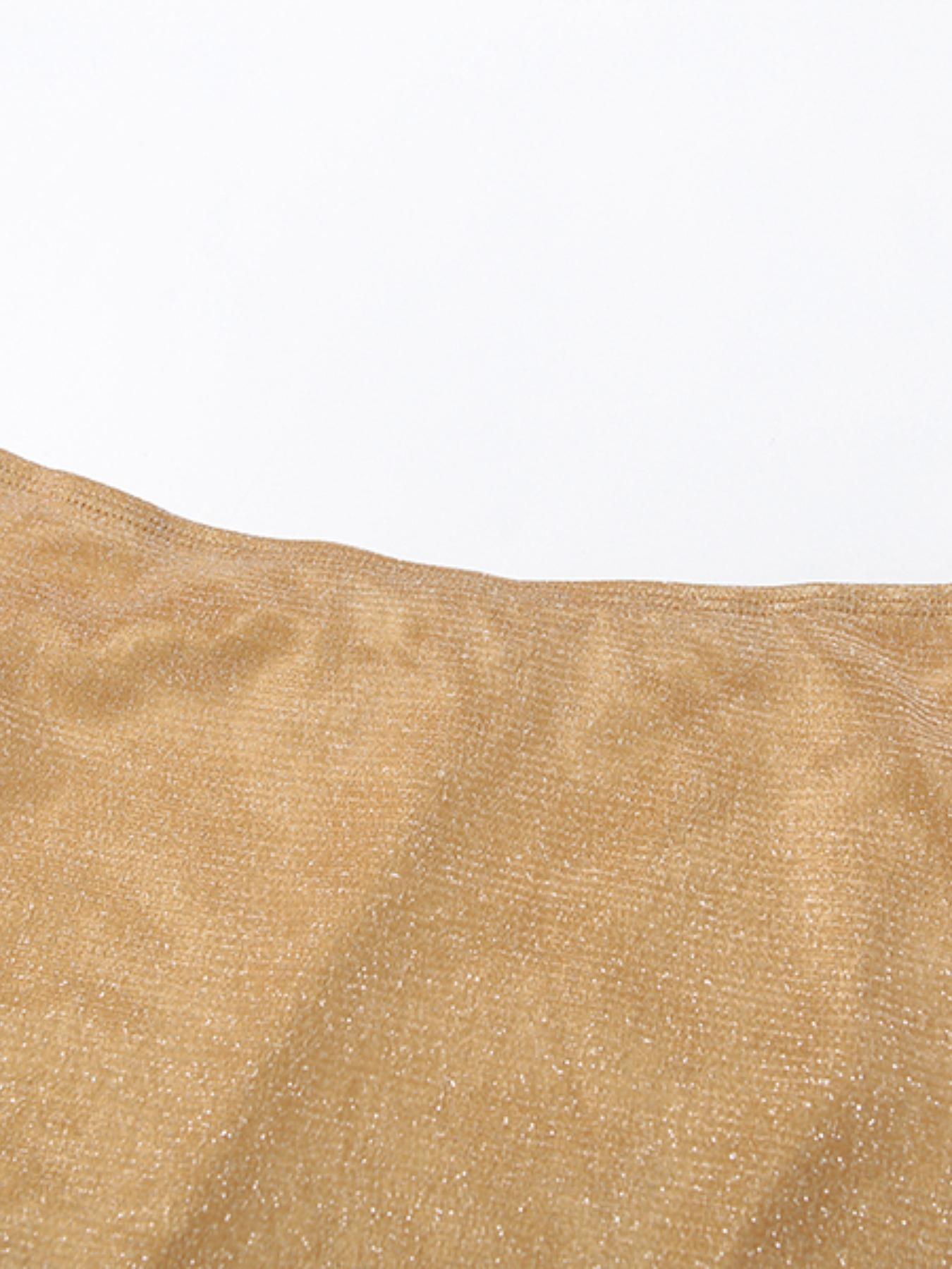 Three-piece Set Women's Glitter Set, Sexy Solid Color Bra & Skirt & Tank Top Set, Ladies Summer Clothes for Party Club, Womenswear