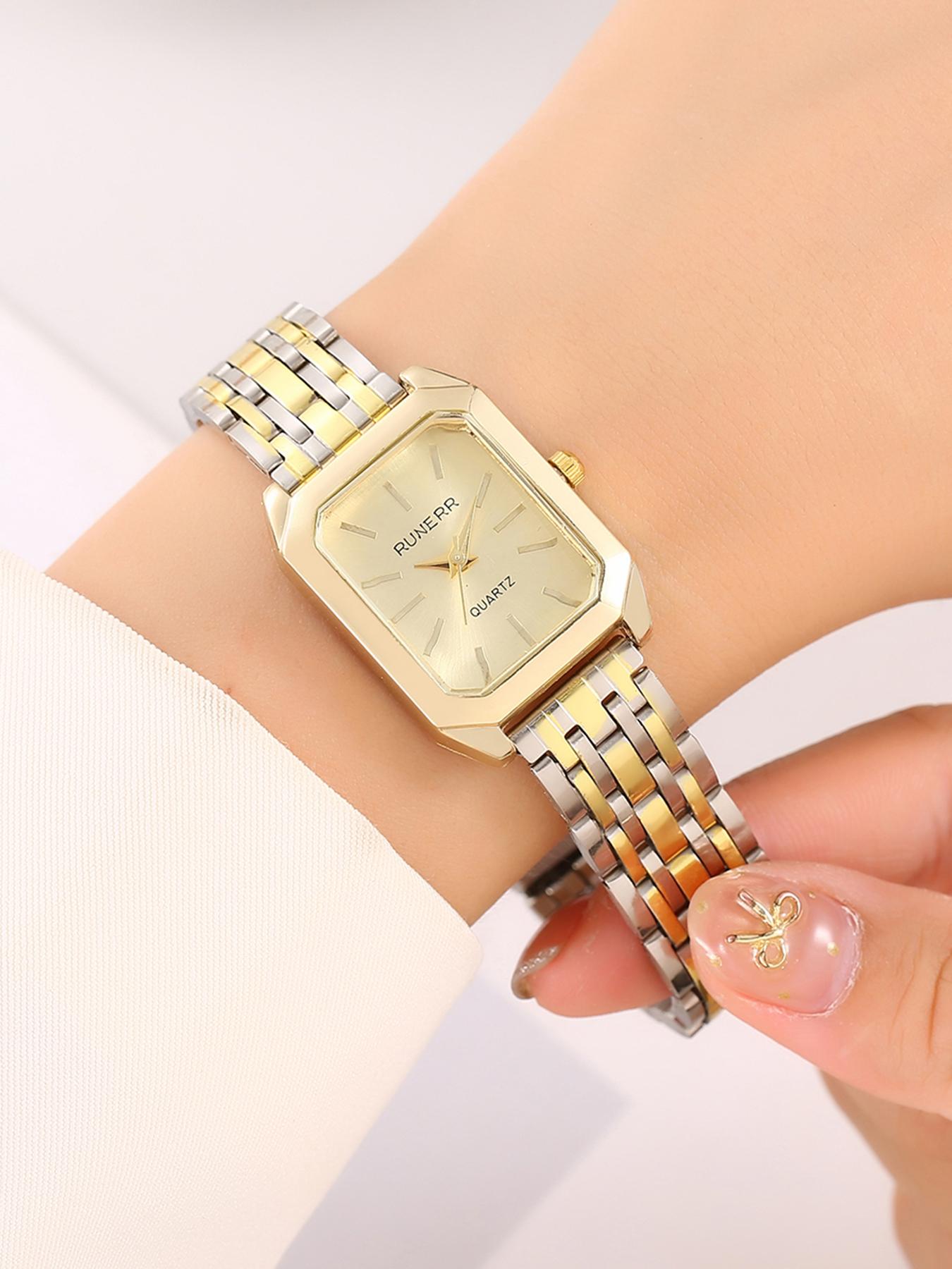 Minimalist Versatile Square Exquisite Fashion Quartz Watch — Fashion Light Luxury Student Watch Set