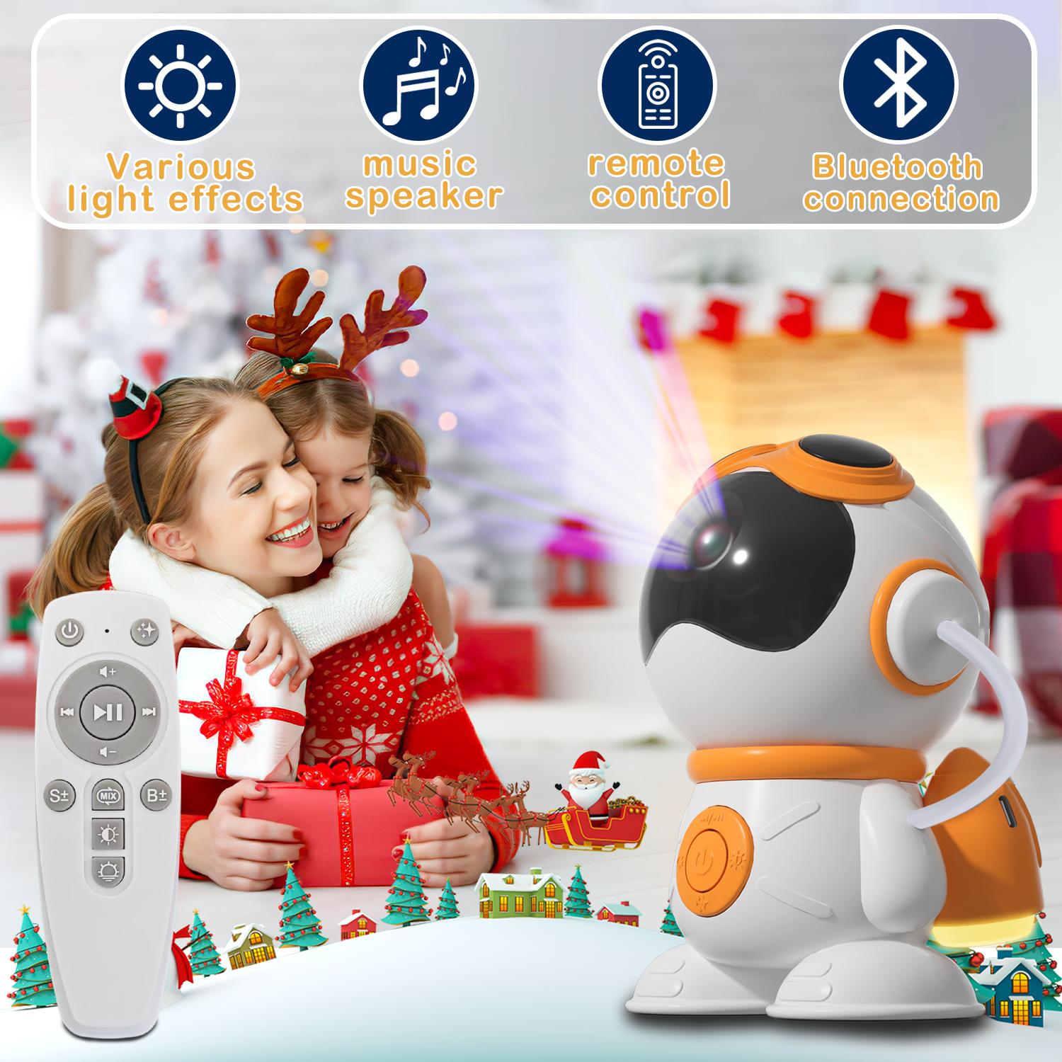 Starry Sky Projector with Remote Control, 1 Count Bluetooth-compatible Speaker Projector, USB Powered Playroom Night LED Light, Projector Lamp, LED Lights for Bedroom Room Decoration Astronaut Starry