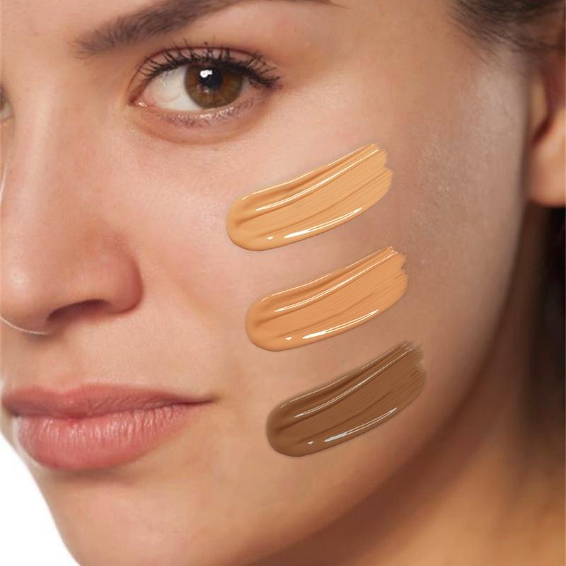 3 Shades Matter Liquid Base Makeup Foundation, Long-Lasting All Day Coverage Waterproof Naturel Matte Makeup Finish Full Coverage Concealer for All Skin Tones