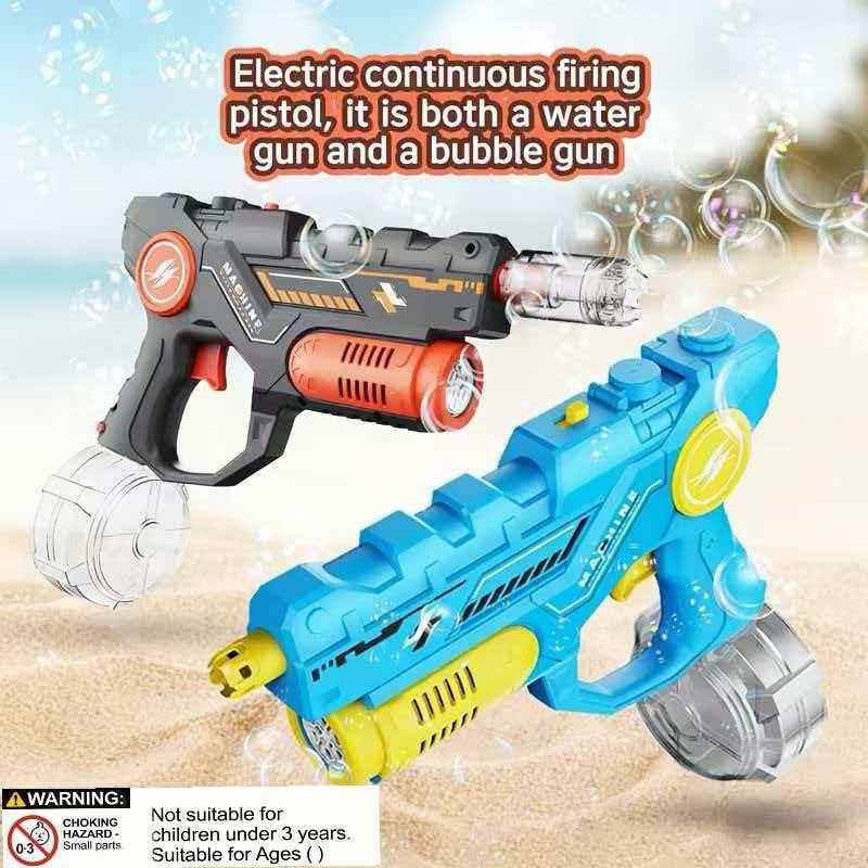 Dual-Function Large Capacity Water Gun Bubble Machine, Two-In-One Electric Water Gun Bubble Maker, Kids Toy for Summer Outdoor Play