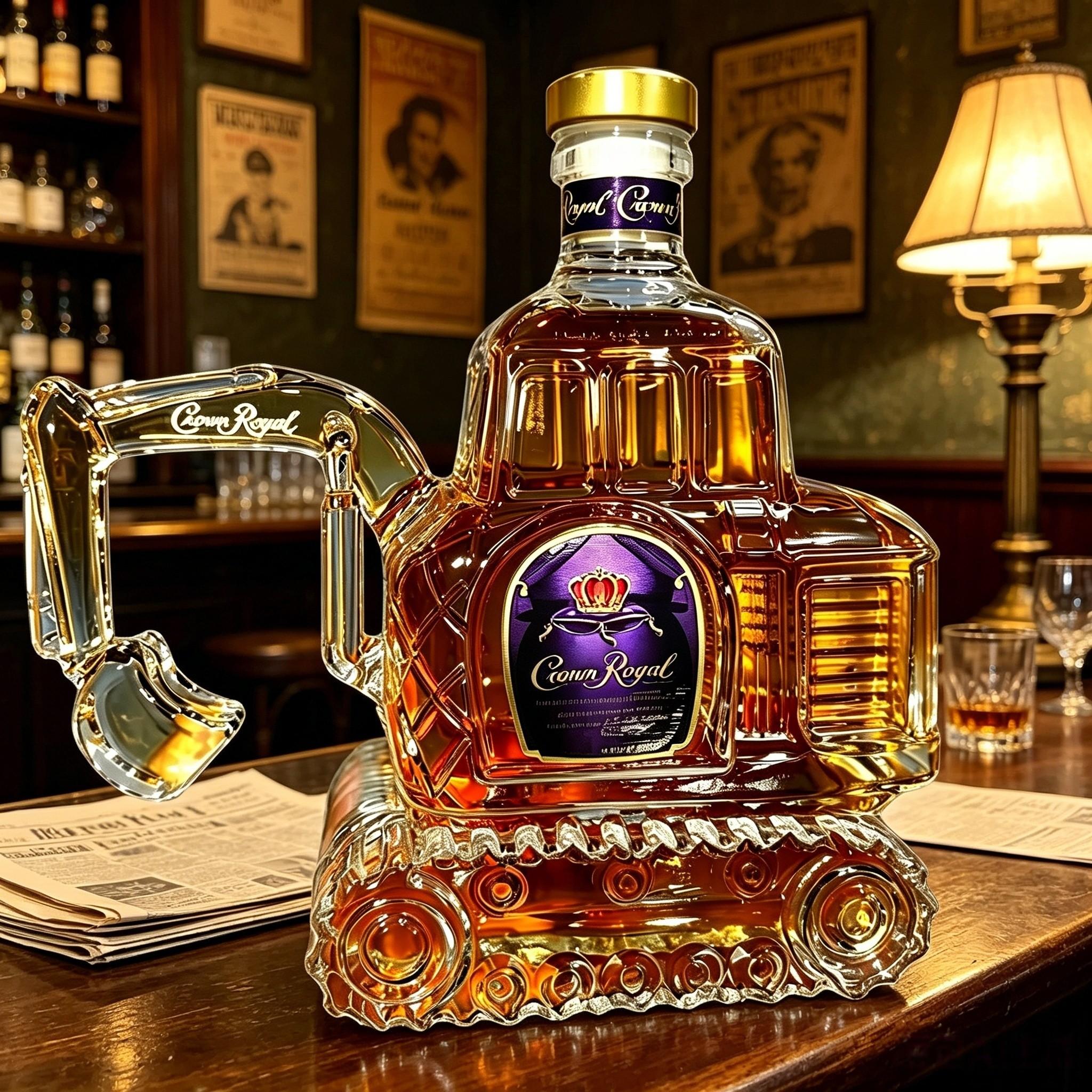 Excavator Shaped Whiskey Decanter, Unique Home Bar Decor Conversation Piece, Barware, Novelty Bar Accessories, Ideal for Parties, Holidays and Gifts, Cool Design for Enthusiasts