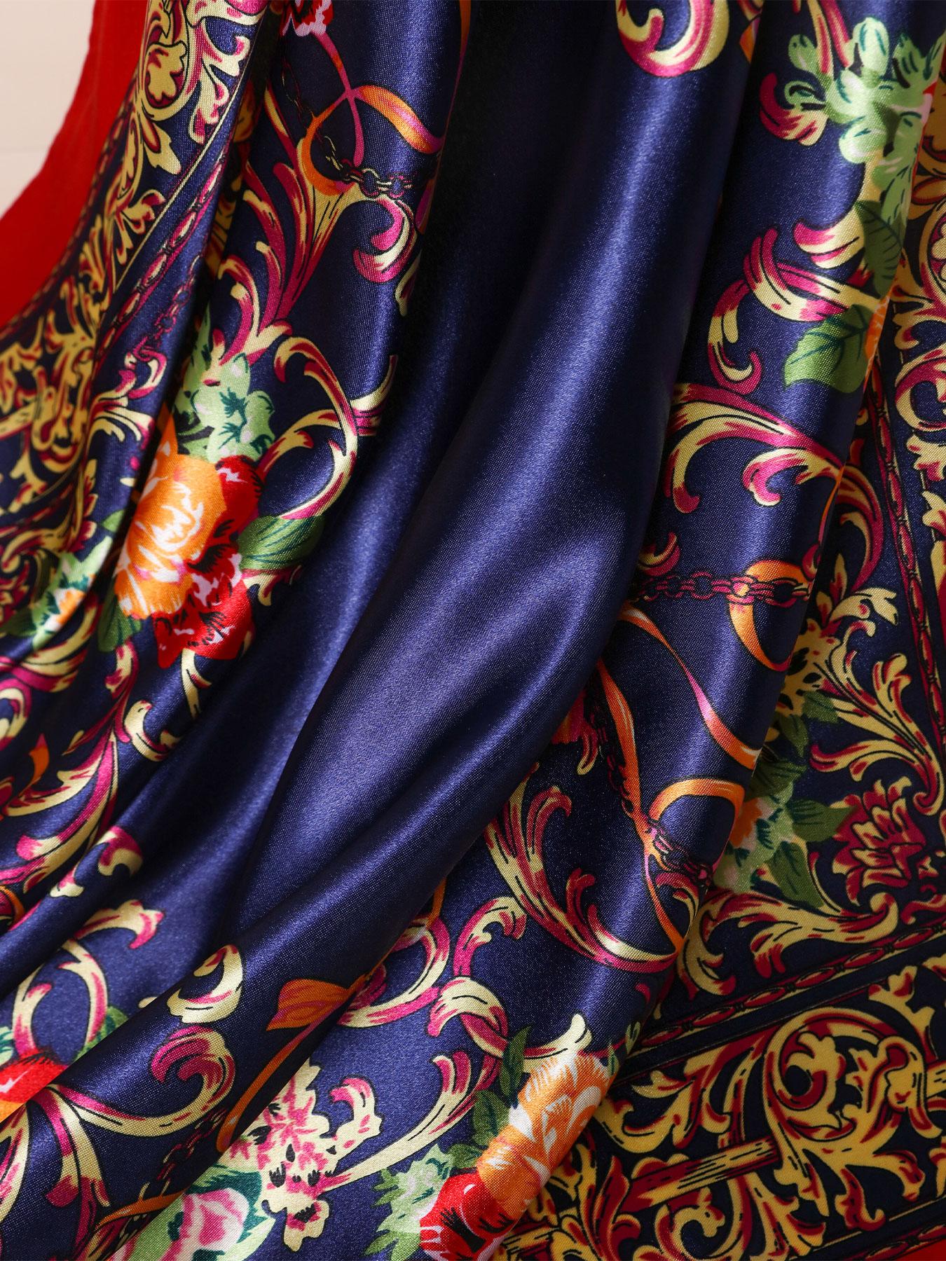 Women's Elegant Ditsy Floral Print Square Scarf, Casual Soft Comfortable Shawl for Daily Wear, Fashion Accessories for Women & Girls