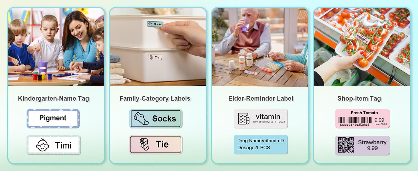 Genuine P31S and P21 Label Printer Tape, (14x40mm(0.59"x1.57"),Adapted Label Print Paper, 180 Tapes/Roll