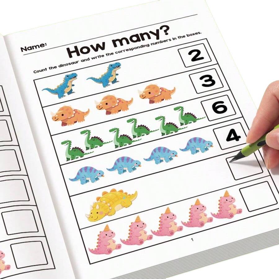 Math Interactive Workbook: Number Tracking, Addition & Subtraction, Early Education, Home or Classroom Use, Basic Arithmetic Skills