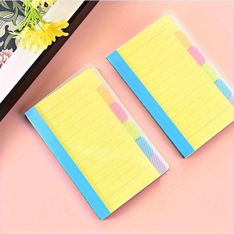 Color-coded Sticky Notepad, 1pc Self-adhesive Index Tabs & Notes for Organization, Student & Office Supplies with Removable Labels