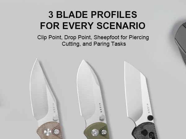 Kizer Drop Bear 2 Nitro-V Micarta V3619.2CC1 Lightweight Tools with Satin Finish and Deep Carry Reversible Pocket Clip