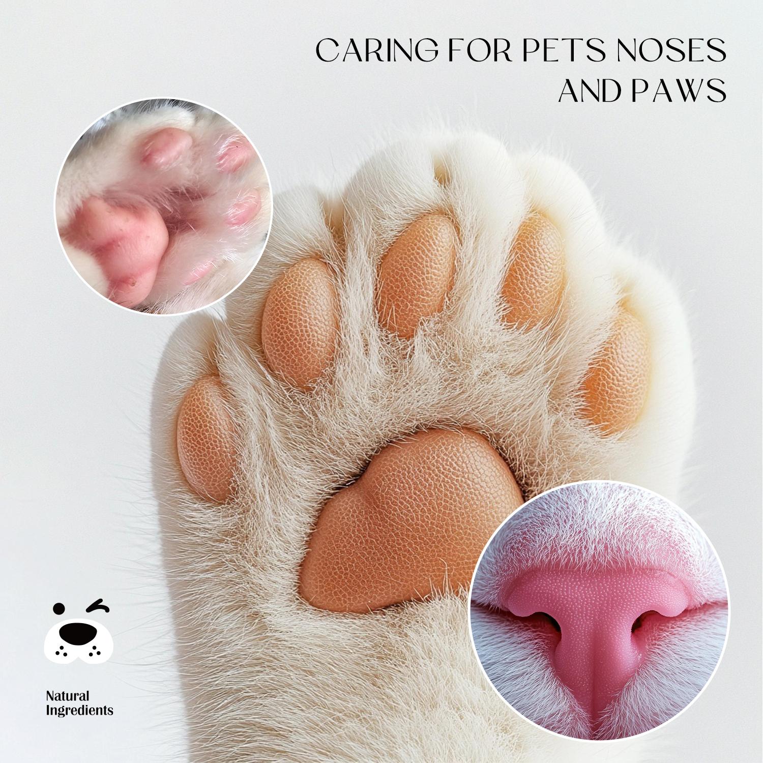 ROZINO Pet Paw & Nose Balm - Vitamin E Moisturizing for Smooth Paws
