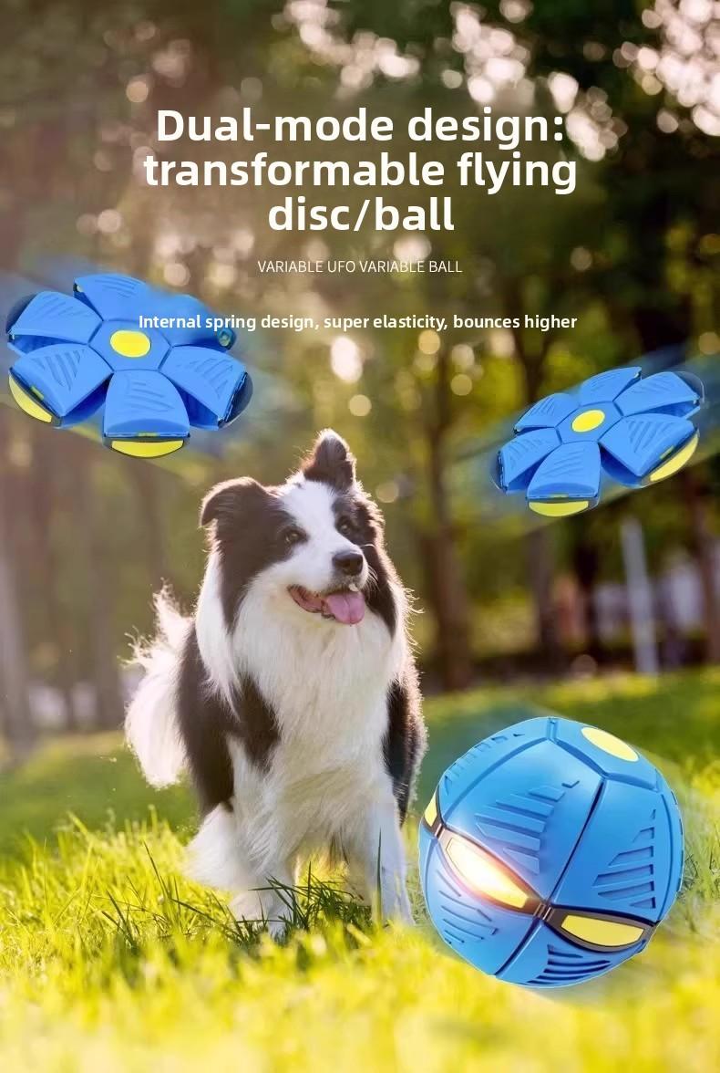 Dog toy - Self-amusement boredom relief elastic ball - Magic flying disc - Deformable ball - Footed ball - Educational toy - Outdoor sports ball