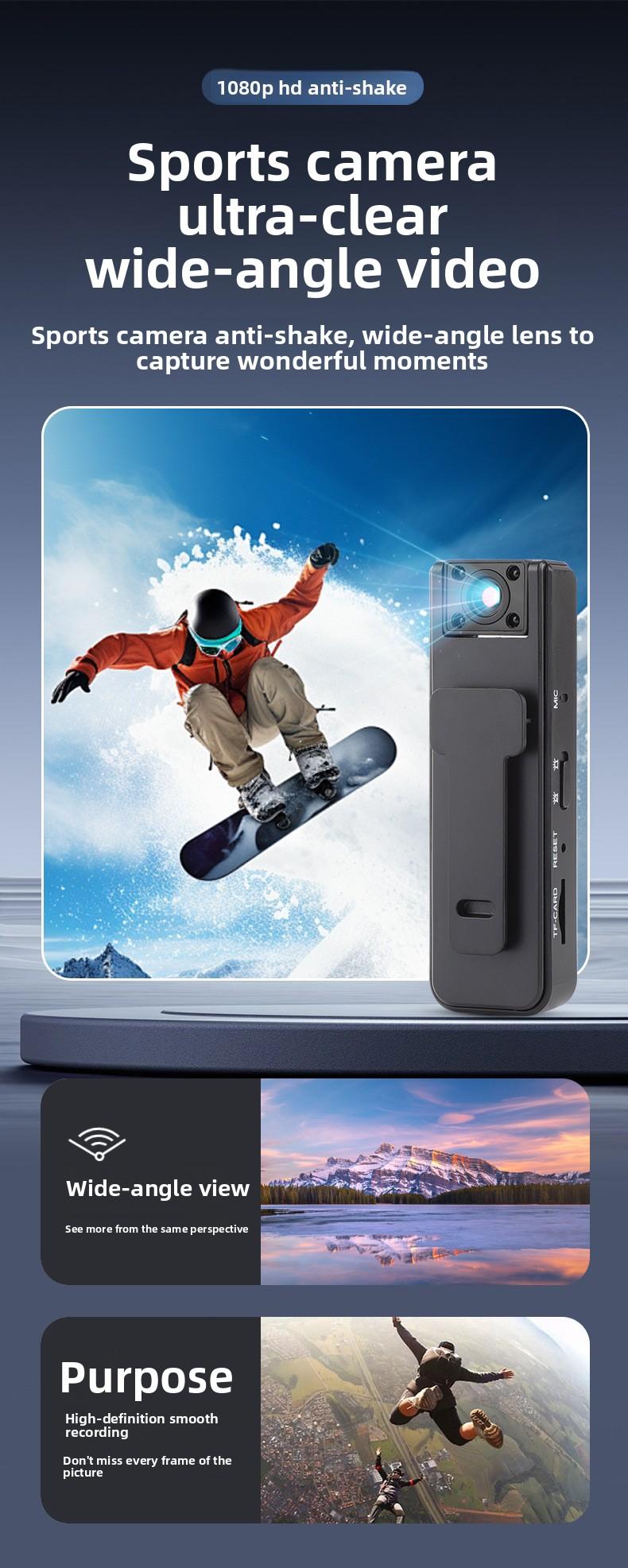 Ultra-Clear Sports Vlog Camera - Integrated DV Recording Device with Anti-Shake & Remote Monitoring Functions