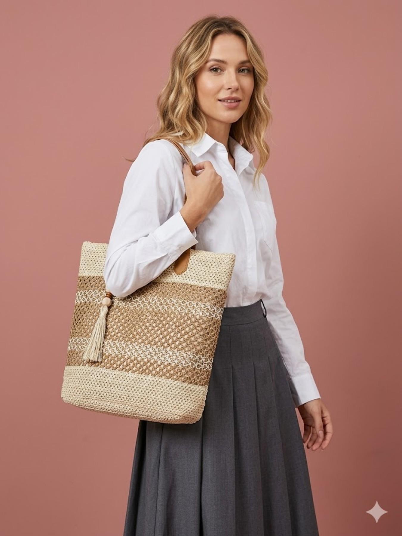 Vintage Tassel Woven Tote Bag 2026 | Boho Chic Hollow Out Straw Shoulder Bag | Large Capacity Crochet Beach Vacation Purse | Minimalist Aesthetic Summer Handbag for Women Vintage Tassel Woven Tote Bag 2026 | Boho Chic Hollow Out Straw Shoulder Bag | Large Capacity Crochet Beach Vacation Purse | Minimalist Aesthetic Summer Handbag for Women