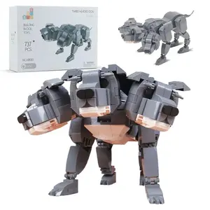 737PCS Magic Cerberus Three-Headed Dog  Building Blocks Underworld Guardian Monster Construction Bricks Toy Gift For Adult Teens