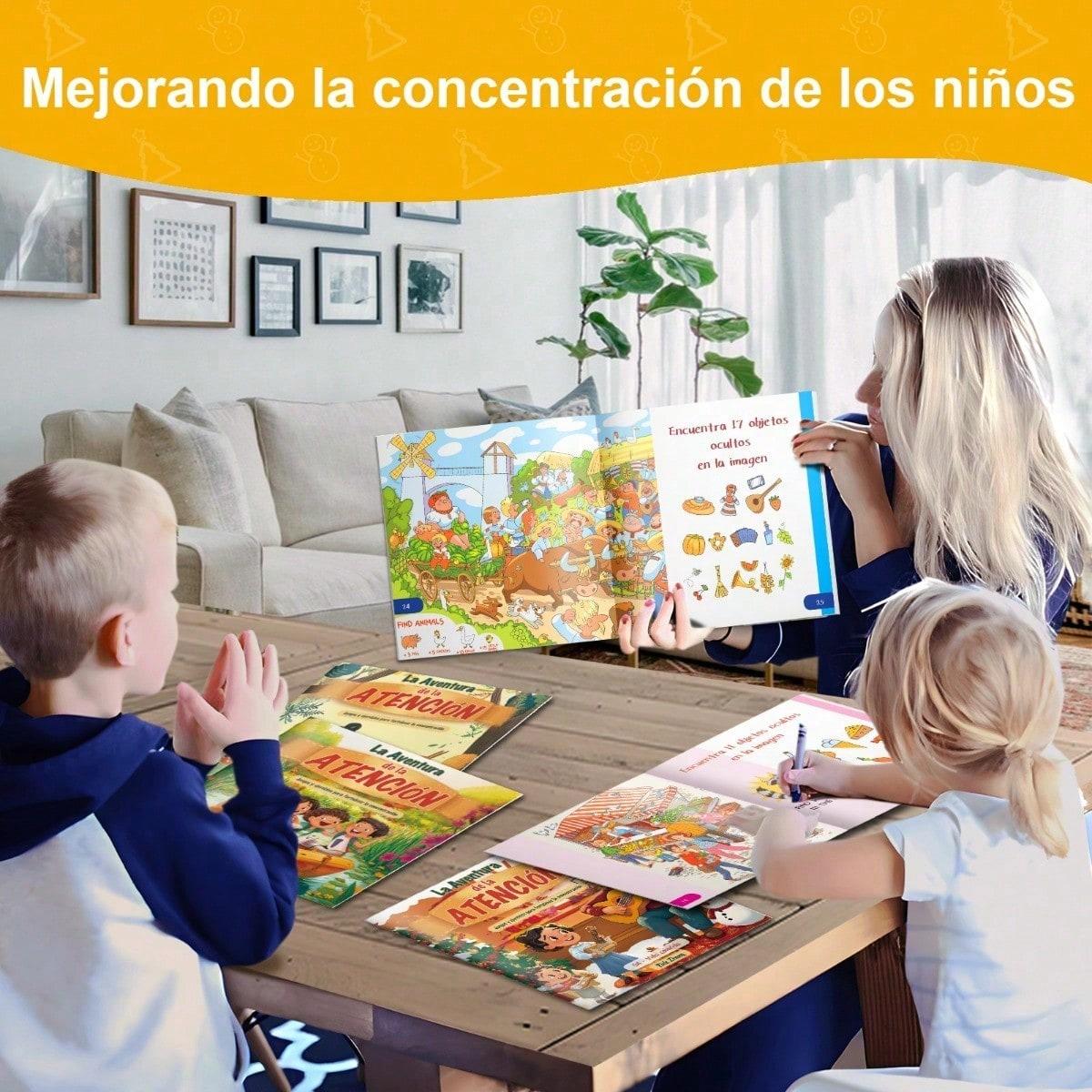 "Find and Discover" is a collection of books featuring hidden objects and observation challenges, with five themes to choose from: Animal World / Travel Adventure / Busy City / Colorful Life / Happy Park. It's screenless.