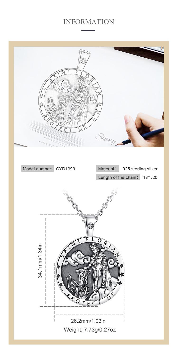 925 Sterling Silver Saint Florian Necklace, Reversible Firefighter Cross Pendant, Patron Saint Medal, Handmade Jewelry, First Responder Gift 925 Sterling Silver Saint Florian Necklace, Reversible Firefighter Cross Pendant, Patron Saint Medal, Handmade Jewelry, First Responder Gift