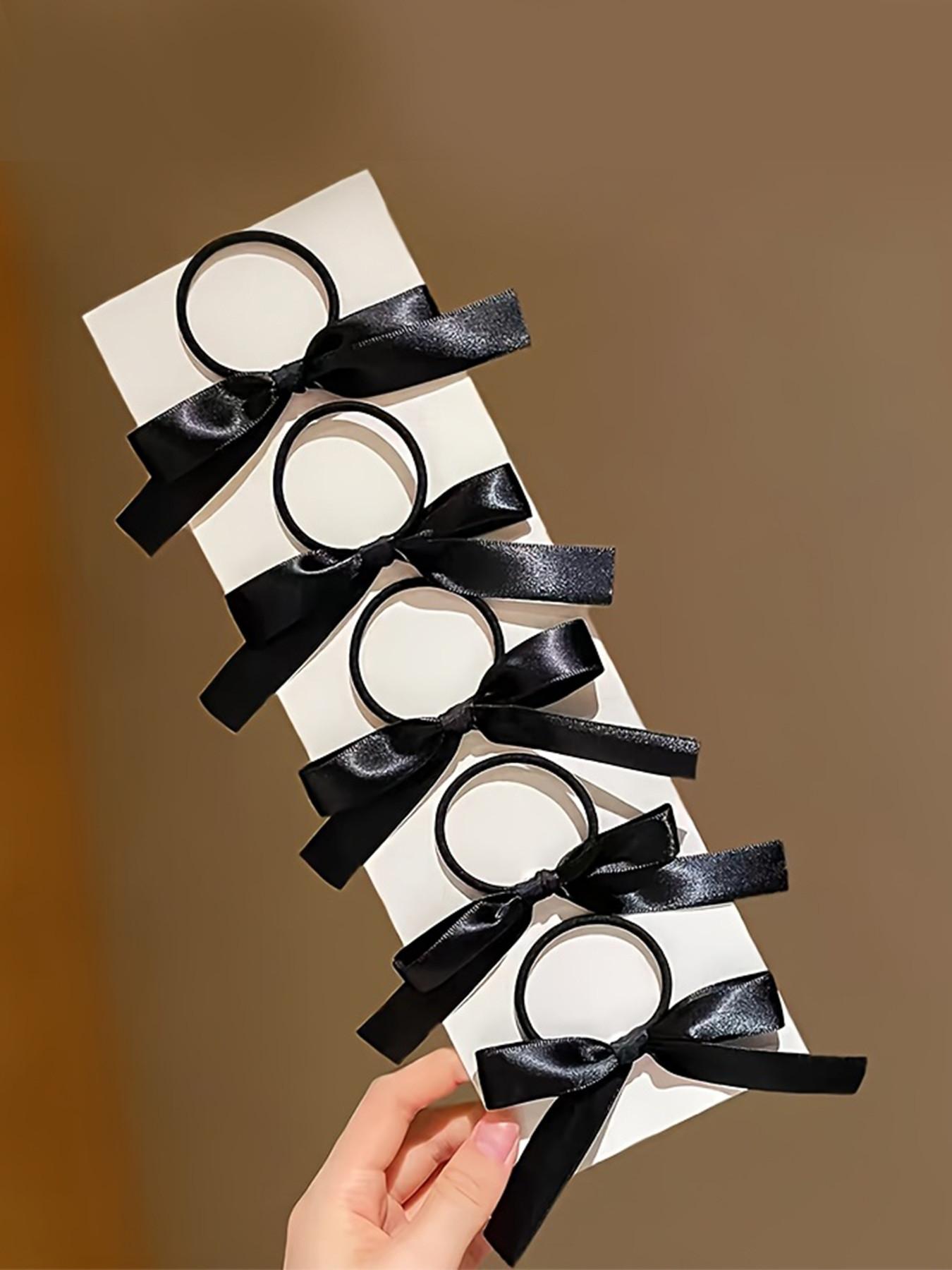 10 Pcs Women's Ribbon Butterfly Knot Hair Ties, Elegant & Stylish Accessories, Perfect for Daily Use, Secure Hold, Easy to Wear